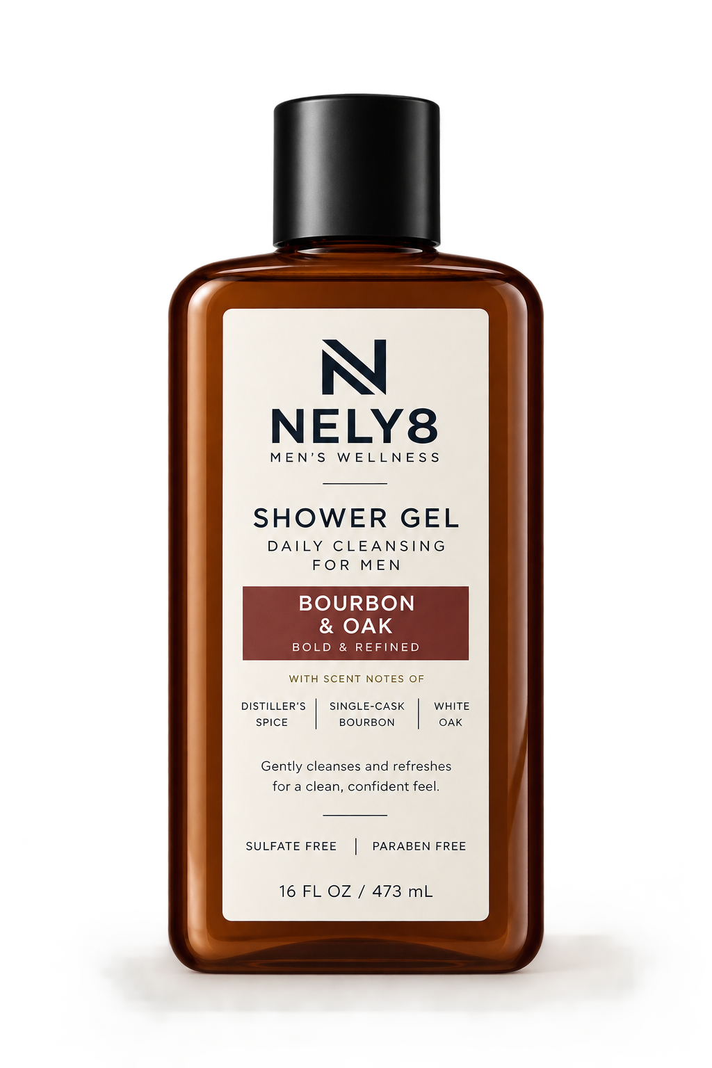 NELY8 Shower Gel — Bourbon & Oak