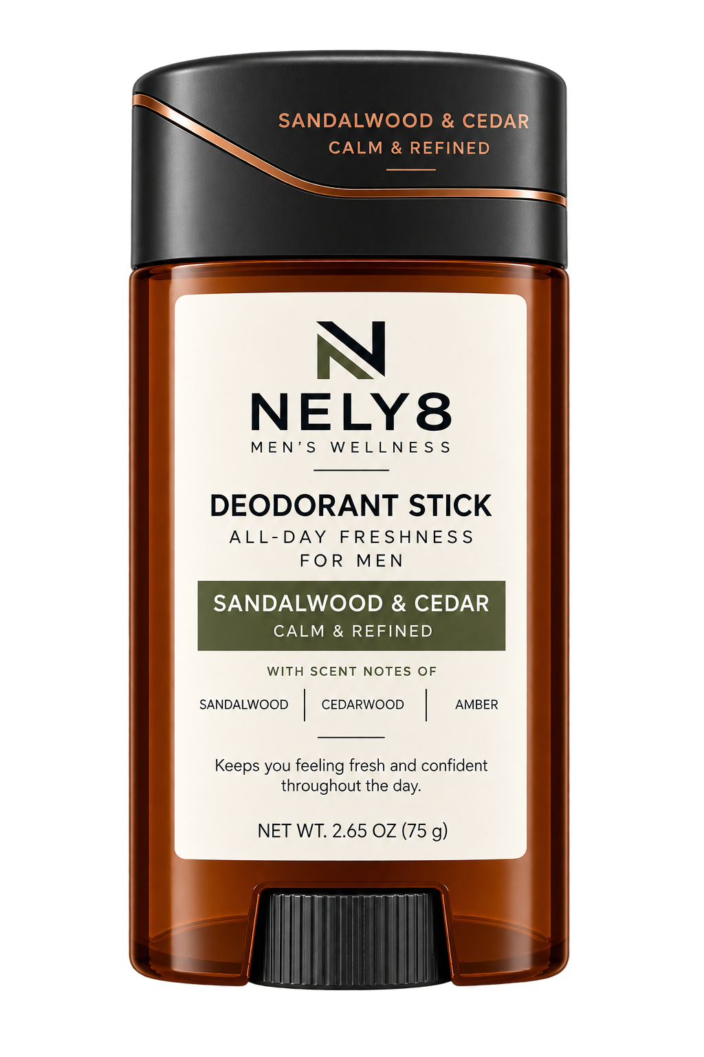 NELY8 Deodorant Stick — Sandalwood & Cedar